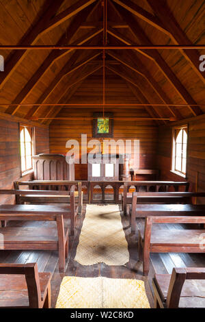 Innenraum der schönen kleinen Onuku Kirche, Akaroa, Banken Peninsular, Canterbury, Südinsel, Neuseeland Stockfoto