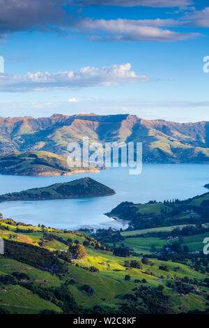 Erhöhte Blick über Banken Peninsular, Canterbury, Südinsel, Neuseeland Stockfoto