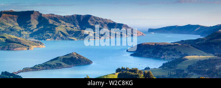 Erhöhte Blick über Banken Peninsular, Canterbury, Südinsel, Neuseeland Stockfoto