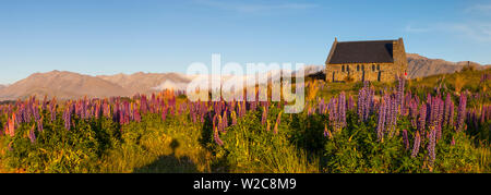 Kirche des Guten Hirten, Lake Tekapo, Mackenzie Country, Canterbury, Südinsel, Neuseeland Stockfoto