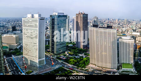 Tokyo, Japan - 10. Mai 2019: Schöne Tokio Stadtbild, Anzeigen von der Aussichtsplattform des Tokyo Metropolitan Government Building. Stockfoto