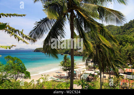 Philippinen, Palawan, Port Barton, Baybay Fischerdorf Stockfoto