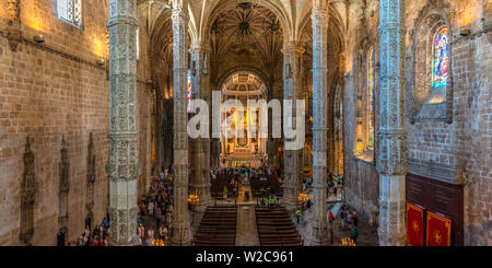 Portugal, Lissabon, Belem, Hieronymus-Kloster (Hieronymus-Kloster oder Hieronymites Kloster), Weltkulturerbe der UNESCO, Kirche Santa Maria, Kirche des Kloster Jeronimos Stockfoto