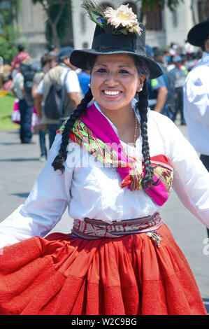 Peru, Lima, San Martin Square, Ayacuchano Karneval, Ayacucho Region, traditionellen Festival Stockfoto