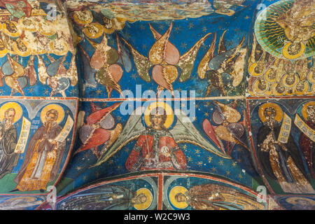 Rumänien, Bucovina Region, Bukowina Klöster, Manastirea Humorului, Kloster, 16. Jahrhundert religiöse Fresken Stockfoto
