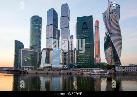 Russland, Moskau, skyscrappers der modernen Moscow-City International Business und Finanzen Entwicklung Stockfoto