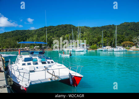 Hafen von La Passe, La Digue, Seychellen Stockfoto