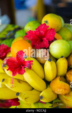 Tropische Früchte, Anse Source D'Argent, La Digue, Seychellen Stockfoto