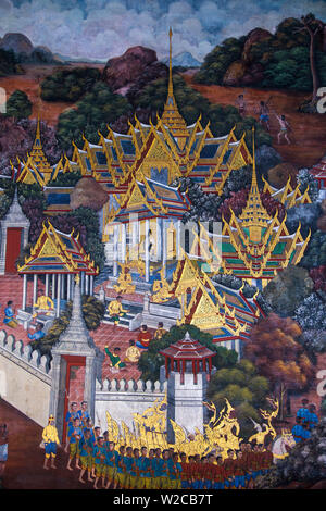 Wat Phra Kaew (Tempel des Smaragd-Buddha), Bangkok, Thailandwall Stockfoto