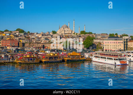 Türkei, Istanbul, Sultanahmet, das Goldene Horn, die Suleymaniye Moschee Stockfoto