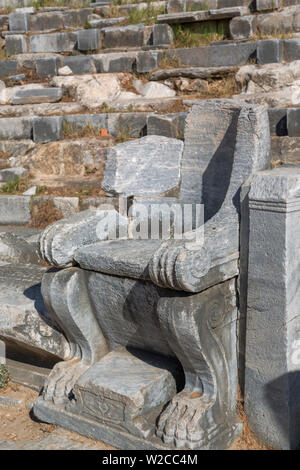 Theater, Ruinen des antiken Priene, Provinz Aydin, Türkei Stockfoto