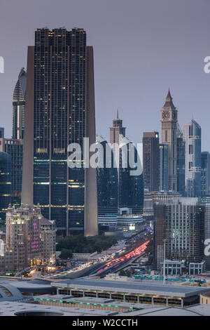 UAE, Dubai, Downtown Dubai, Downtown hi Gebäuden, Erhöhte Ansicht Stockfoto