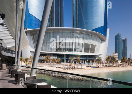 Vae, Abu Dhabi, Jumeirah an Etihad Towers Hotel, Strand Stockfoto