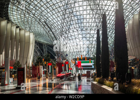 Vae, Abu Dhabi, Yas Island, Ferrari World Amusement Park, Eingang Stockfoto