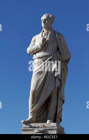 Statue von Ioannis Kapodistrias Antonios zählen, Erster Präsident von Griechenland, Korfu Stadt, Insel Korfu, Ionische Inseln, Griechenland Stockfoto