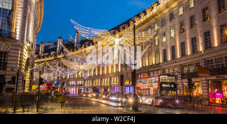 Weihnachten Dekorationen auf Regents Street, London, England Stockfoto