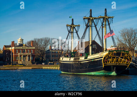 USA, Massachusetts, Salem, Freundschaft Großsegler, Derby Wharf Stockfoto