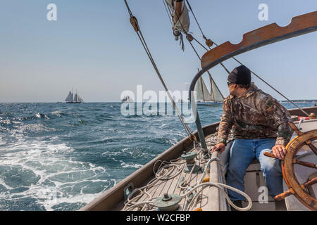 USA, Massachusetts, Cape Ann, Gloucester, Amerikas ältester Seehafen, Gloucester Schoner Festival, Schoner Segelschiff Crew, PR. Herr Stockfoto