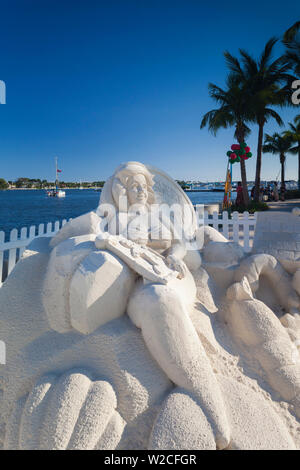Weihnachtszeit, West Palm Beach, Florida, USA sand Skulptur Stockfoto
