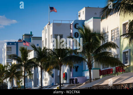 USA, Florida, Miami Beach, South Beach Hotels am Ocean Drive Stockfoto