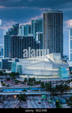 USA, Florida, Miami, Adrienne Arsht Center für Darstellende Künste, Erhöhte Ansicht Stockfoto