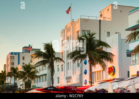 USA, Florida, Miami Beach, South Beach Hotels am Ocean Drive Stockfoto