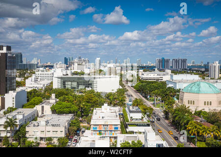 Usa, Miami, Miami Beach, South Beach, mit Blick auf New World Symphony Stockfoto