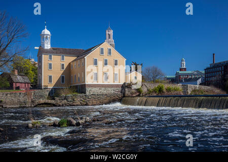 Slater Mill Historic Site, erste wasserbetriebene Baumwoll Spinnerei in Nordamerika, Pawtucket, Rhode Island, USA erbaut 1793 Stockfoto