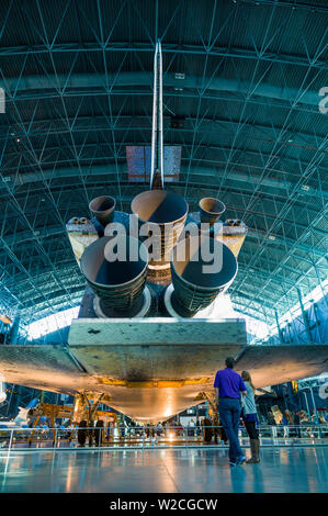 USA, Virginia, Herdon, National Air and Space Museum, Steven F. Udvar-Hazy Center, Luft-Museum, amerikanische NASA Space Shuttle, Maschine detail Stockfoto