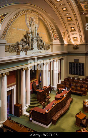 USA, Minnesota, Minneapolis, St. Paul, Minnesota State Capitol, erhöhte Ansicht dem Repräsentantenhaus von Minnesota Stockfoto