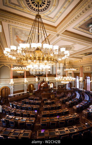 USA, Kansas, Topeka, Kansas State Capital, Kammer des State House Of Representatives Stockfoto