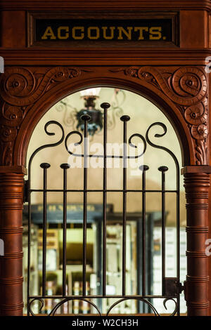 USA, Kansas, Dodge City, Boot Hill Museum, Bank Fenster Stockfoto