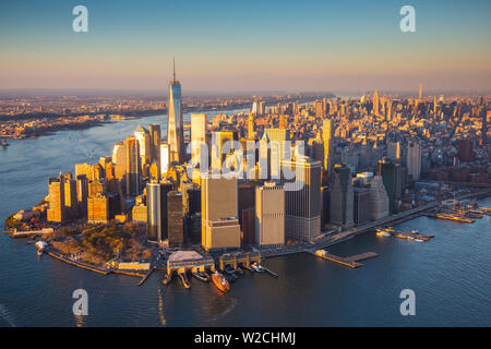 Das One World Trade Center und Lower Manhattan, New York City, New York, USA Stockfoto