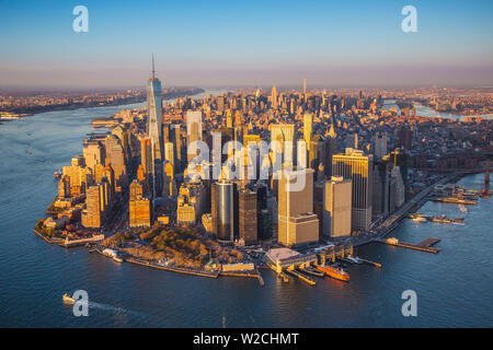 Das One World Trade Center und Lower Manhattan, New York City, New York, USA Stockfoto