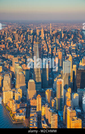 Das One World Trade Center und Lower Manhattan, New York City, New York, USA Stockfoto