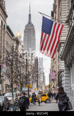 Empire State Building und der 5th Avenue, Manhattan, New York City, New York, USA Stockfoto