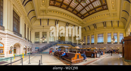 USA, New Jersey, Hoboken, Hoboken Terminal Railway Station, Wartezimmer Stockfoto