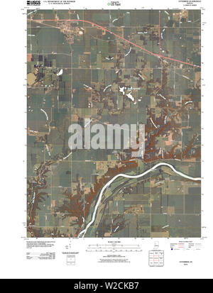 USGS TOPO Karte Indiana in Otterbein 20100610 TM Wiederherstellung Stockfoto