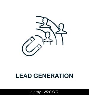 Umriss-Symbol für Lead-Generierung. Thin Line Concept Element aus der Sammlung von Content Icons. Creative Lead Generation Icon für mobile Apps und die Nutzung im Internet Stock Vektor