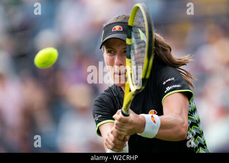 Johanna Konta der GBR in Aktion gegen Maria Sakkari von Griechenland. Johanna Konta Natur Tal Internationale 2019, Devonshire Park, Eastbourne - Engla Stockfoto