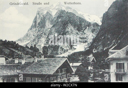 Die Schweiz. Grindelwald und Wetterhorn. Zu Beginn des 20. Jahrhunderts. Stockfoto