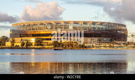 Optus Stadion am Ufer des Swan River Perth Western Australia. Stockfoto