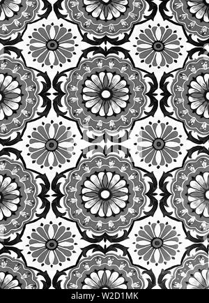 Die "Azulejos" sind die typischen Verzierungen der Portugiesische und Spanische Architektur und bestehen aus einem reich verzierten Keramik Stockfoto