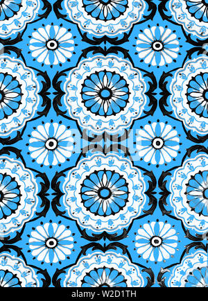 Die "Azulejos" sind die typischen Verzierungen der Portugiesische und Spanische Architektur und bestehen aus einem reich verzierten Keramik Stockfoto