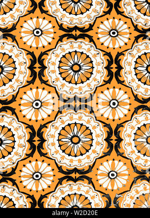 Die "Azulejos" sind die typischen Verzierungen der Portugiesische und Spanische Architektur und bestehen aus einem reich verzierten Keramik Stockfoto