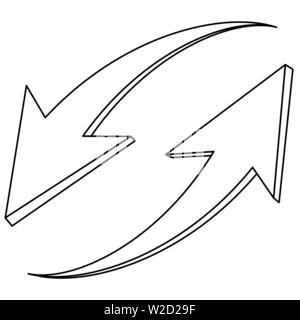 Pfeile nach oben und nach unten. Umrisse Symbole Stock Vektor