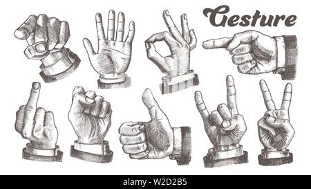 Mehrere männliche Kaukasischen Geste Set Vektor Stock Vektor