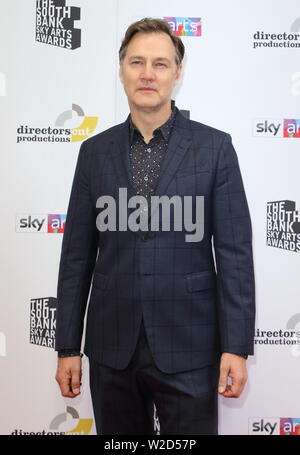 David Morrissey besucht eine South Bank Sky Arts Awards im Savoy, Strang in London. Stockfoto