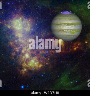 Planet Jupiter in der bunten sternklaren Universum. Elemente dieses Bild von der NASA eingerichtet. Stockfoto