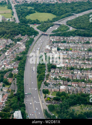 Eine Ansicht des North Circular, nördlich von London, Großbritannien Stockfoto